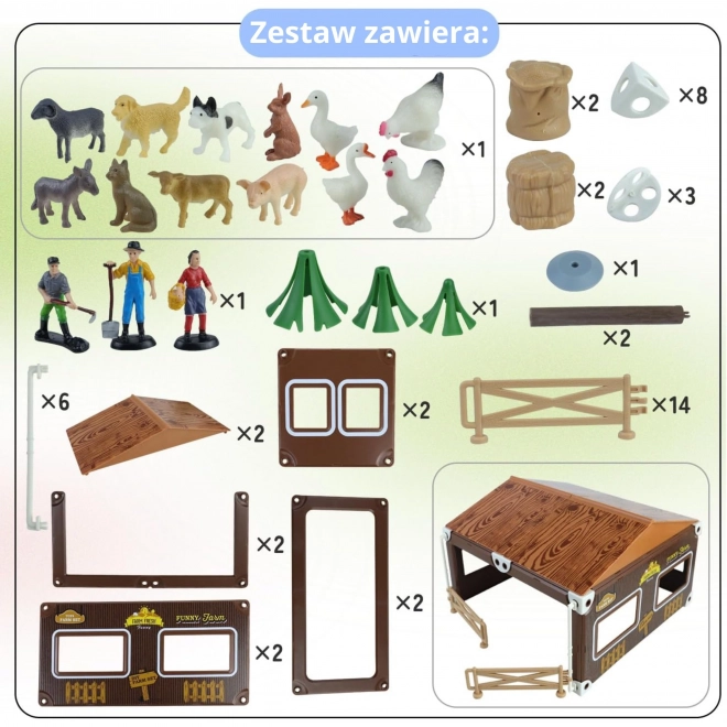 Set fermă mică cu animale și accesorii