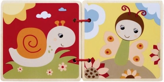 Cărticică de imagini din lemn pentru copii, 8 pagini, 8 × 8 cm
