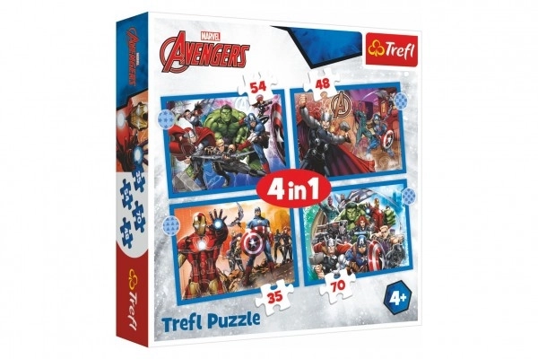 Curajoșii Avengers Puzzle 4 în 1 de la Trefl