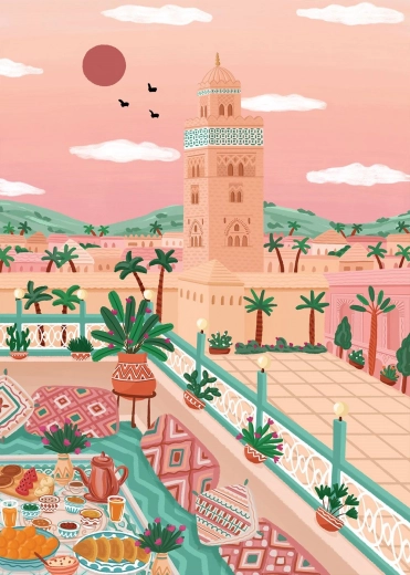 Puzzle Moscheea Kutubíja Maroc 1000 piese