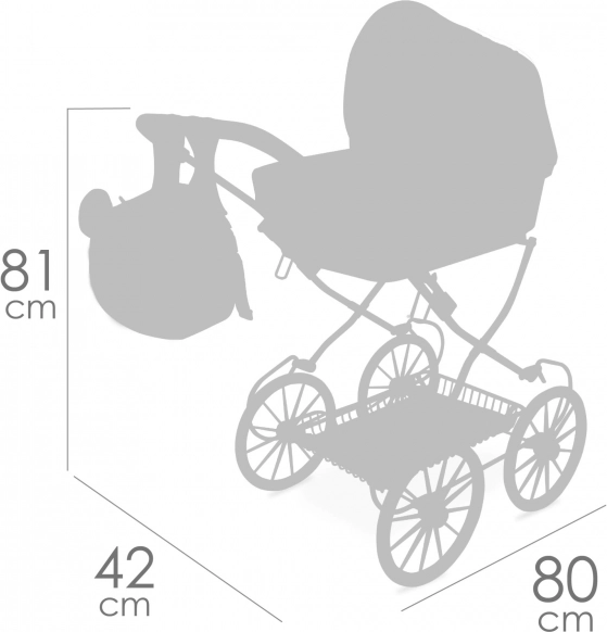 DeCuevas cărucior pliabil pentru păpuși cu rucsac Koala 81 cm