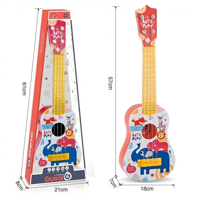 Chitară clasică roșie pentru copii Woopie 57 cm