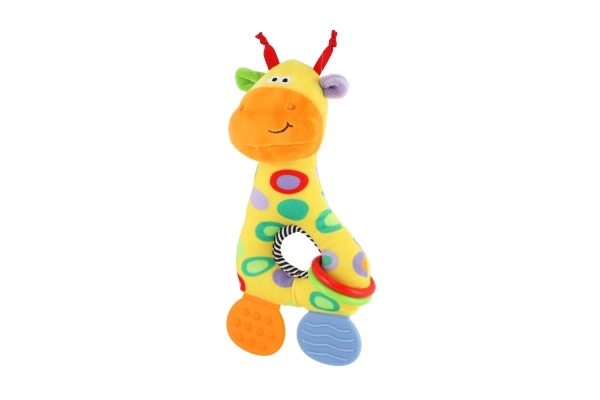 Girafă de pluș cu jucărie de dentiție 24cm