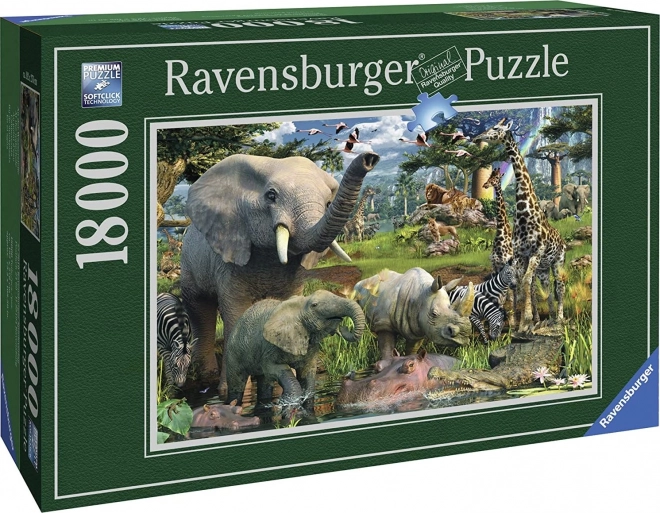 Puzzle RAVENSBURGER animale la izvorul apei 18000 piese