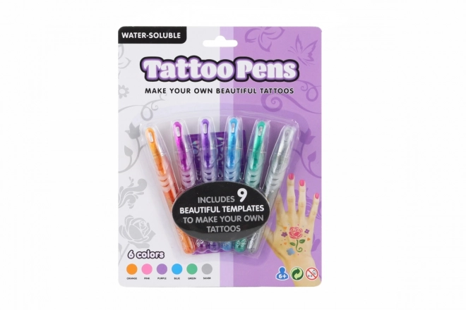 Set de pixuri pentru tatuaje cu șabloane