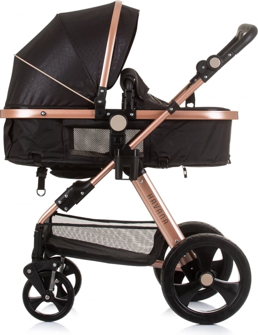 CHIPOLINO Cărucior combinat HAVANA 2in1 Obsidian – Aur