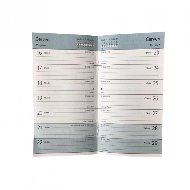 Agendă săptămânală PVC 2025 PASTELINI albastră
