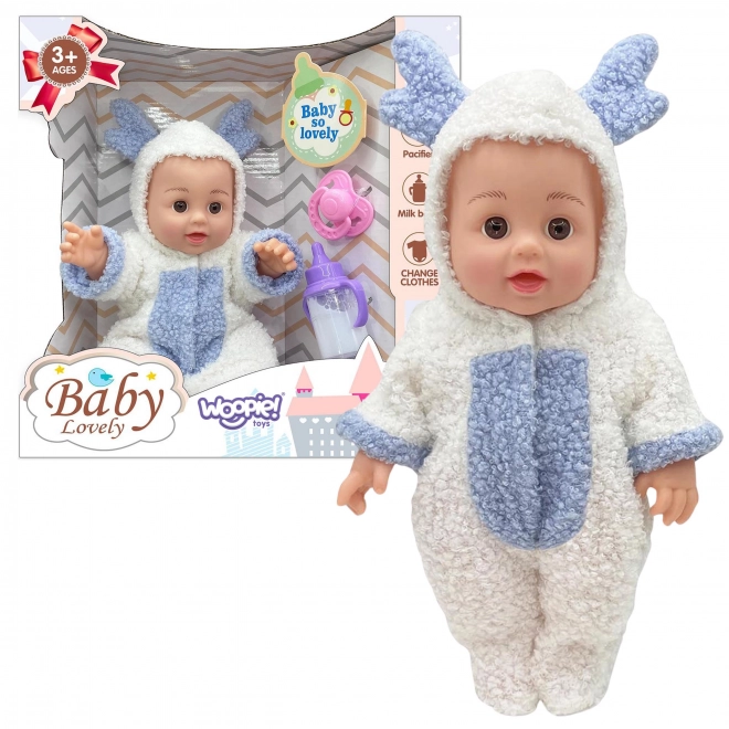 Lădiță Bebeluș Woopie în Costum de Ren cu Accesorii