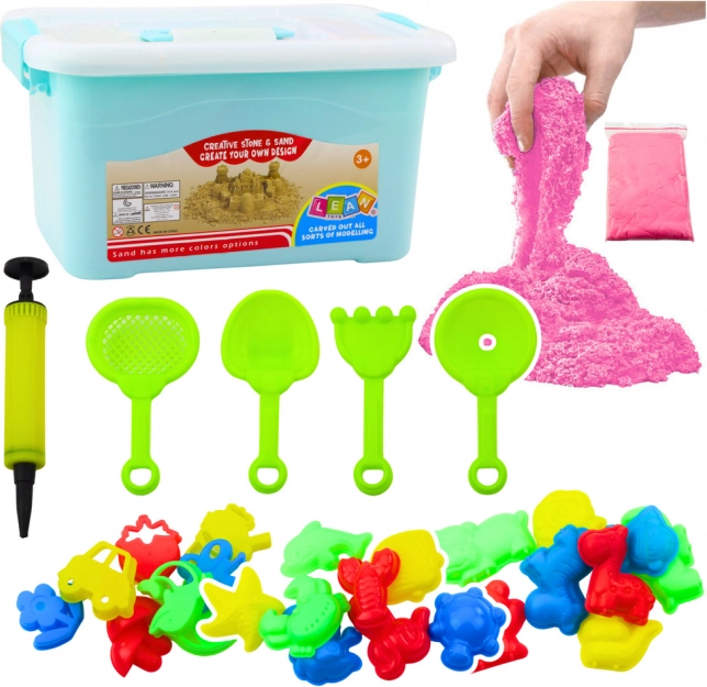 Set de nisip magic roz 3kg cu accesorii
