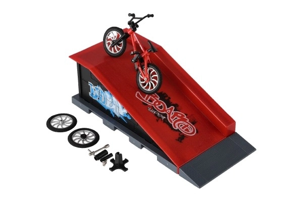 Skatepark cu rampă pentru biciclete deget din plastic