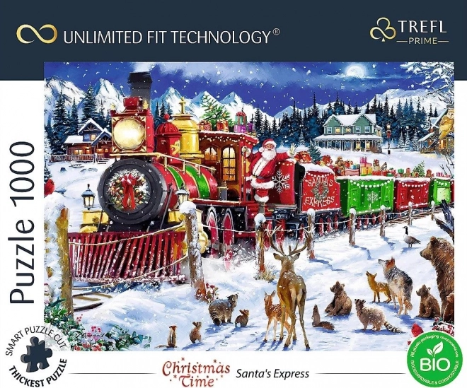 Puzzle Crăciun TREFL - Trenul Moșului 1000 Piese