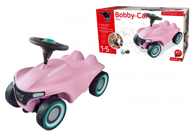 Mașinuță Roz Împingătoare Bobby Car Neo pentru Copii