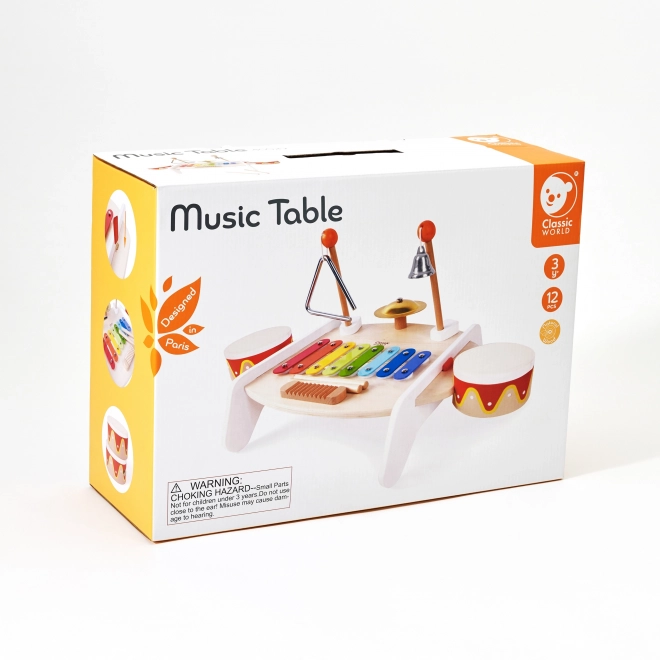 Set instrumente muzicale Classic World pentru copii - xilofon, tarkă, taler, bătăture și altele
