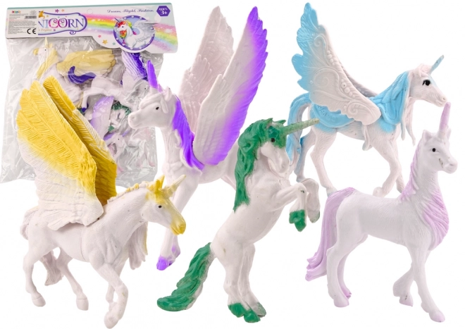 Set figurine unicorn pegaz cu aripi magice