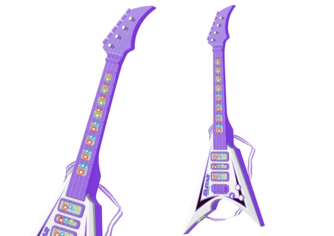 Chitară electrică pentru copii lumini și melodii violet