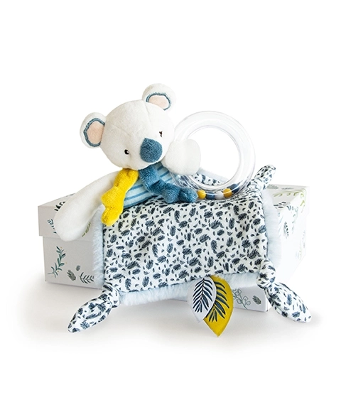 Set cadou koala cu jucărie zornăitoare Yoca, 22 cm