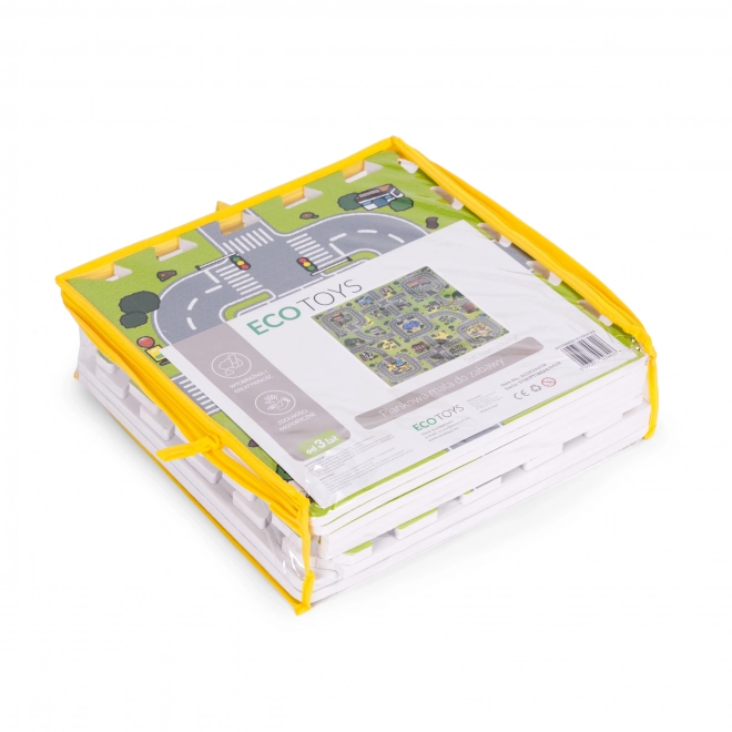 Covoraș din spumă EVA pentru copii orașul 90,5x90,5 cm 21 buc ECOTOYS