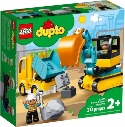 LEGO DUPLO camion basculant și excavator pe șenile
