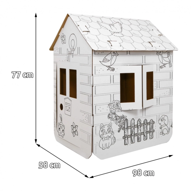Casă XXL 3D pentru colorat copii – Cu căluți