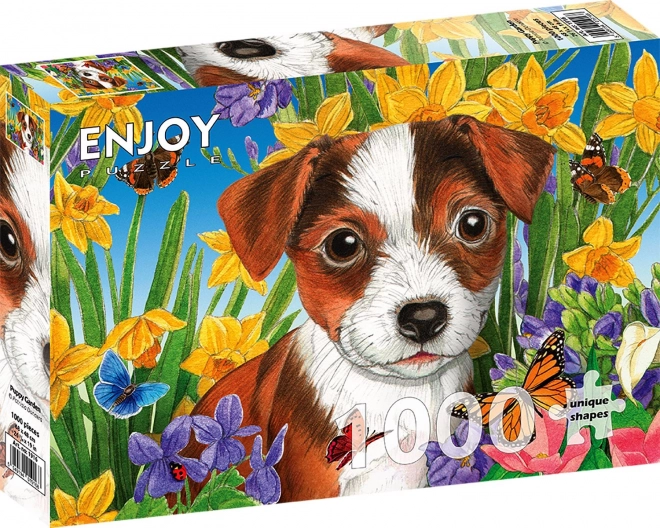 Puzzle Cățeluș în grădină 1000 piese