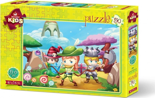 Puzzle Trei Micuți Eroii 50 de Piese