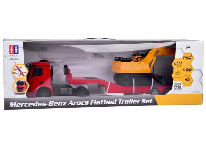 Set complet camion și excavator Mercedes telecomandat în scala 1:26