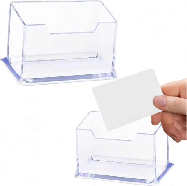 Suport Transparent din Plastic pentru Cărți de Vizită 11cm
