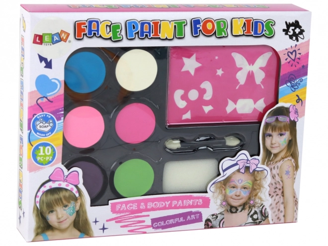 Set de pictură facială pentru copii cu șabloane
