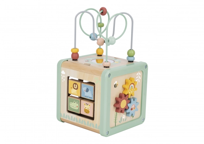 Cub educațional multifuncțional WOOPIE GREEN din lemn