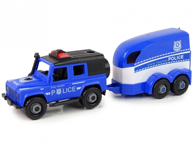 Mașină de teren poliție cu remorcă pentru cai DIY