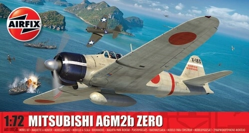 Model avion Mitsubishi A6M2b Zero la scară 1/72