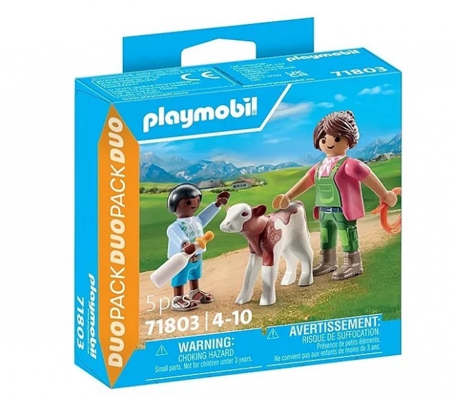 Set DuoPack Ferma cu văcuță și copil Playmobil