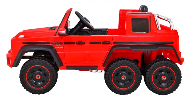 Mercedes G63 AMG Mașina pe baterii Roșie + Telecomandă + 6 roți EVA + Start lent + MP3 LED