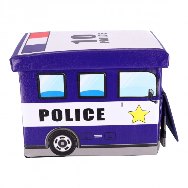 Container pentru jucării cu puf - Mașină de poliție
