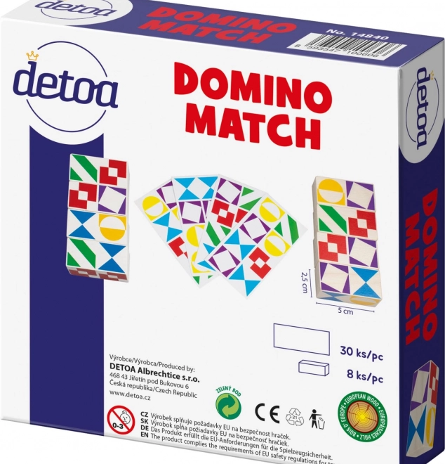 Joc de societate Domino Match din lemn în cutie