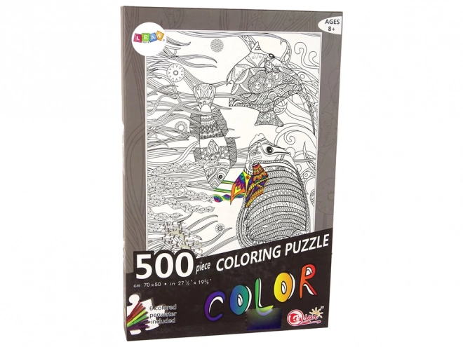 Puzzle de colorat cu pești oceanici 500 piese