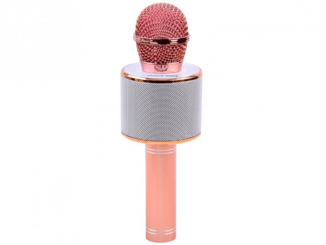 Mikrofon karaoke wireless cu difuzor – Roz