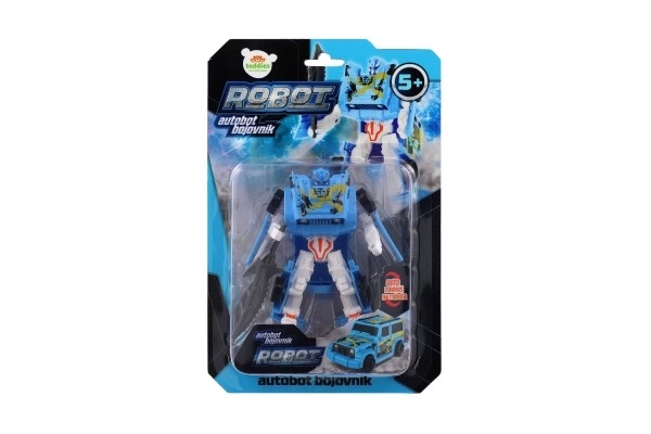 Transformer robot din plastic 14cm albastru