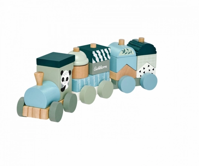 Cuburi de tren din lemn Eichhorn