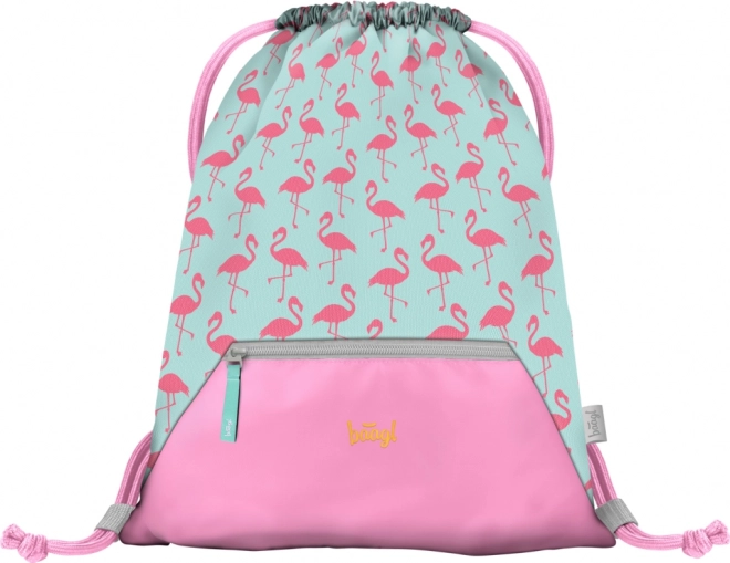 Set 3 piese BAAGL Zippy Flamingo: Ghiozdan, penar, saculet