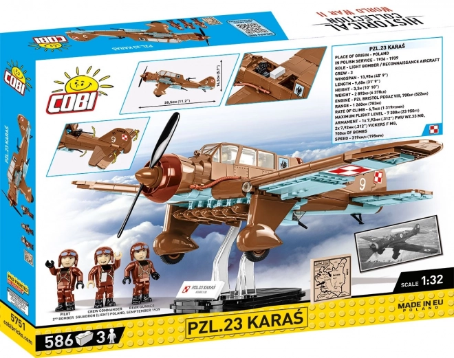 Avion COBI PZL.23 Karaś II Război Mondial, scară 1:32