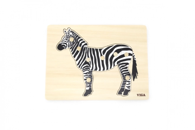 Vklăduță din lemn Montessori - zebra