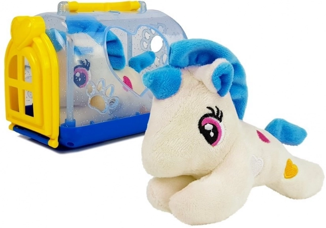 Unicorni mic cu transportor jucărie de pluș
