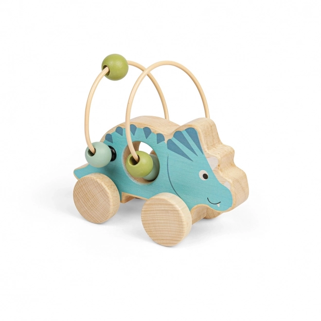 Triceratops pe roți cu labirint de mărgele