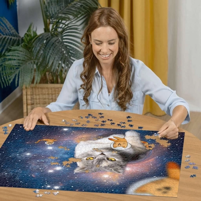 Puzzle Pisica în spațiu 1500 piese