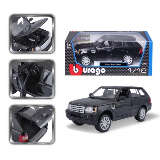 mașina metalică Range Rover Sport de la Bburago, negru, scara 1:18