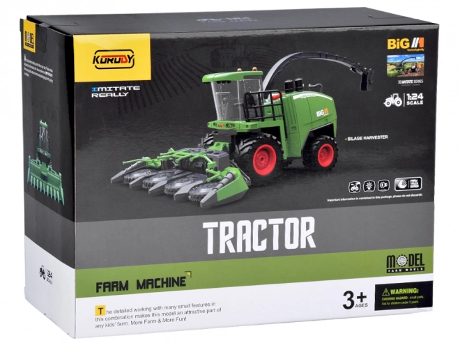 Tractor combină verde multifuncțională cu lumini și sunete