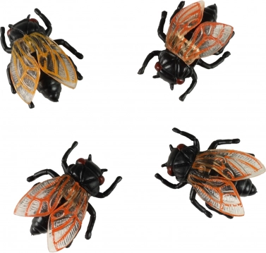 Muște decorative din plastic pentru Halloween, 4 buc