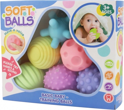 Bile senzoriale pentru copii educative moi și colorate 6 buc