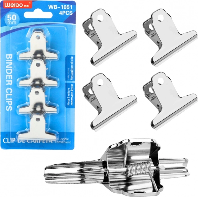 Set de cleme metalice de birou 50 mm - 4 buc